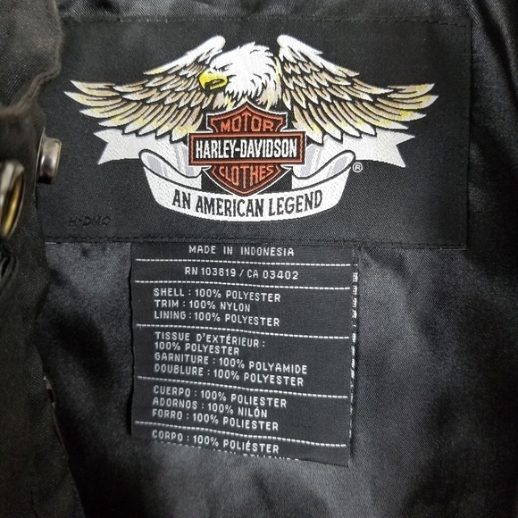 Harley Davidson Motorcycle Jacket Full Zip Black Embroidered Fire Red Gold Women - Picture 3 of 16